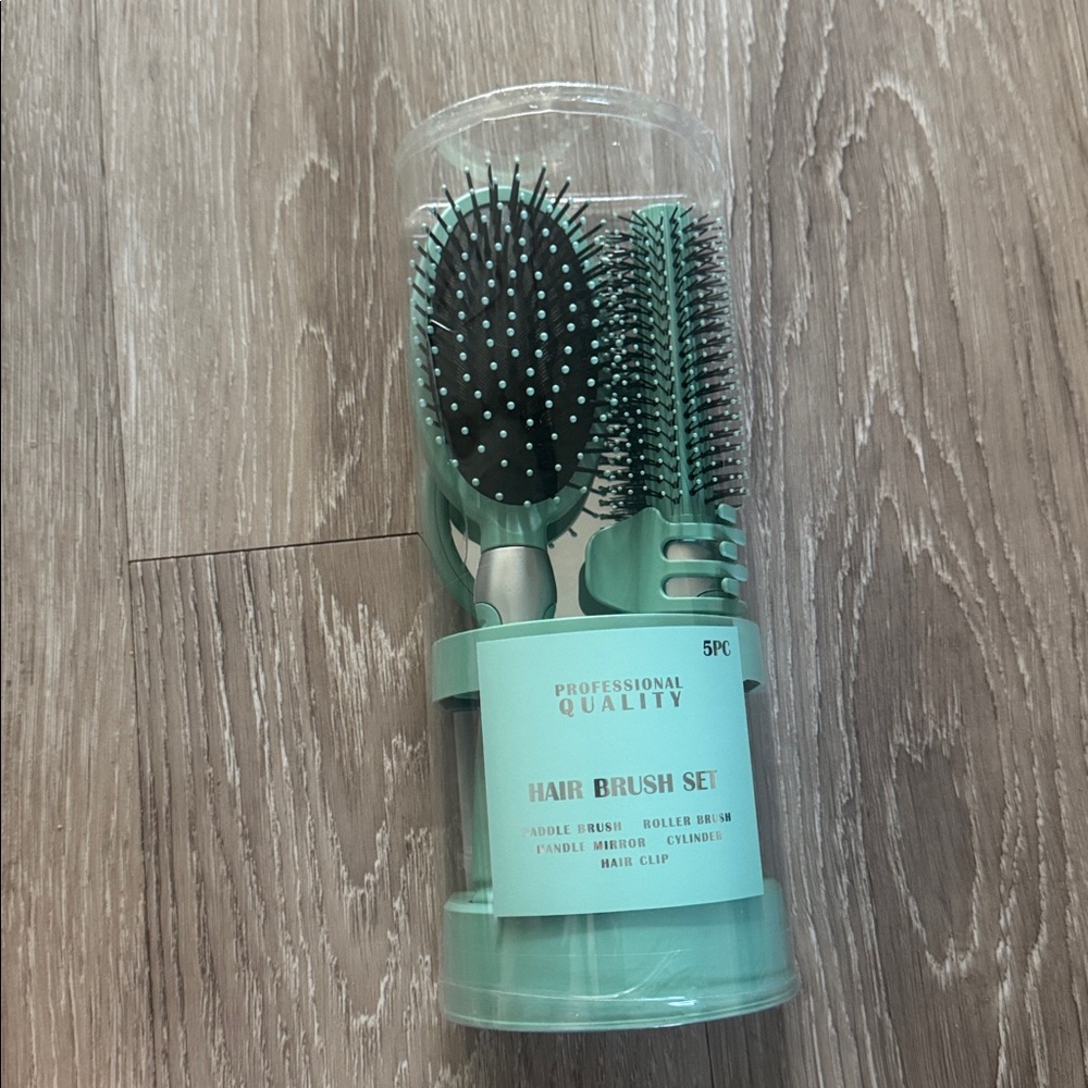 Hair Brush Set - Mint Green 5-Piece